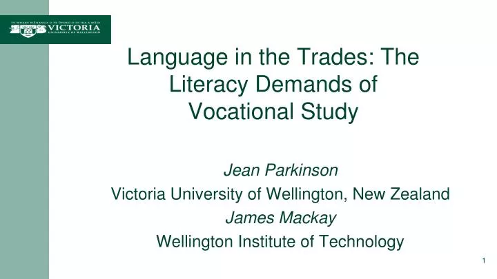language in the trades the literacy demands of vocational study