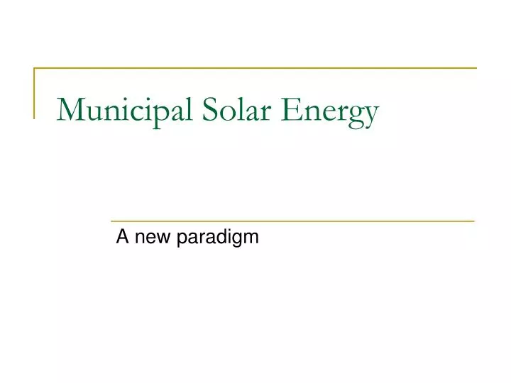 municipal solar energy