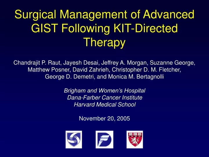 surgical management of advanced gist following kit directed therapy