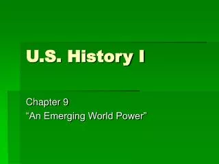 U.S. History I