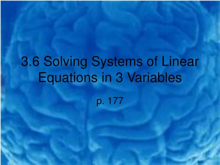 3 6 solving systems of linear equations in 3 variables