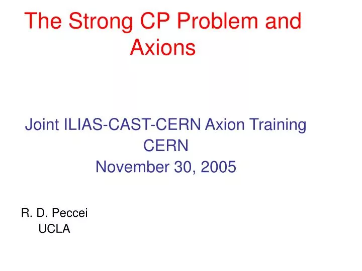 the strong cp problem and axions