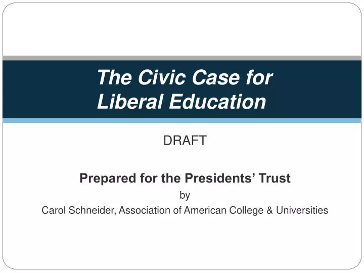 the civic case for liberal education