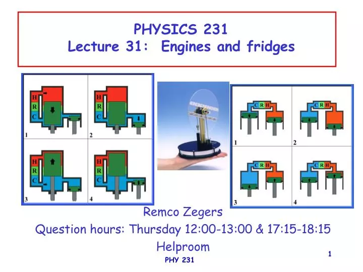 physics 231 lecture 31 engines and fridges
