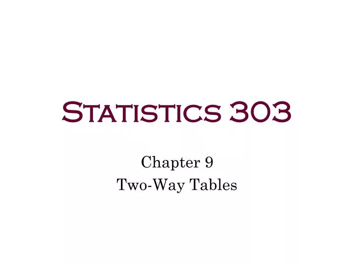statistics 303