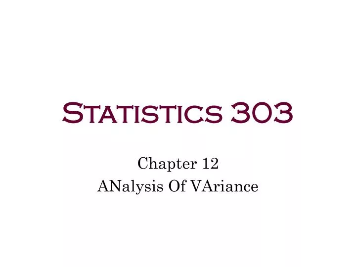 statistics 303