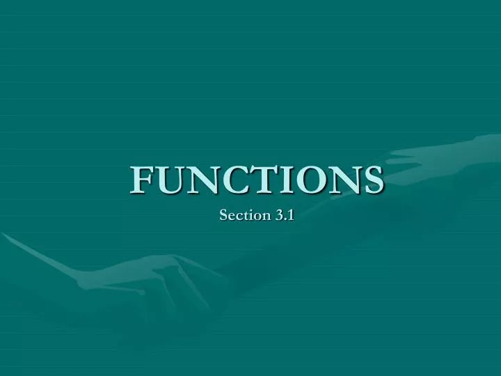 functions section 3 1