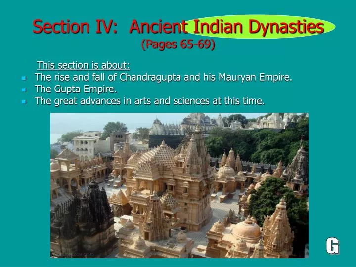 section iv ancient indian dynasties pages 65 69