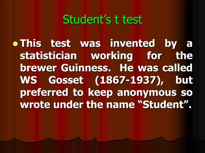student s t test