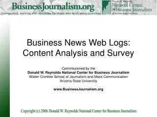 Business News Web Logs: Content Analysis and Survey