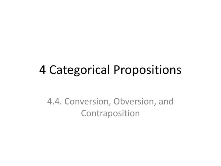 4 categorical propositions