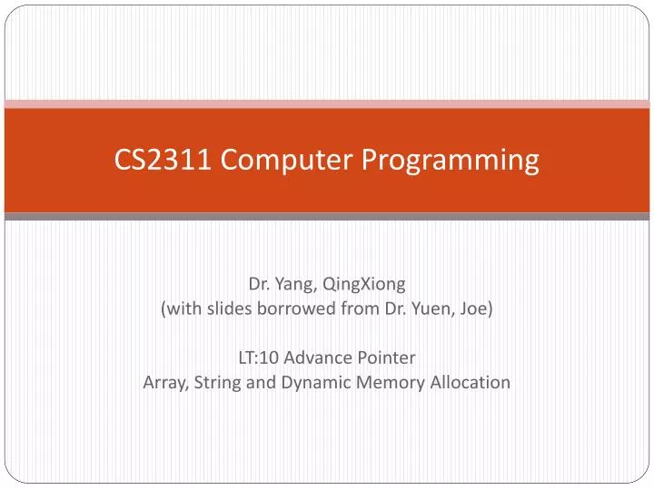 cs2311 computer programming