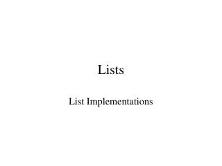 Lists