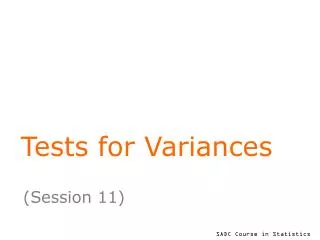 Tests for Variances