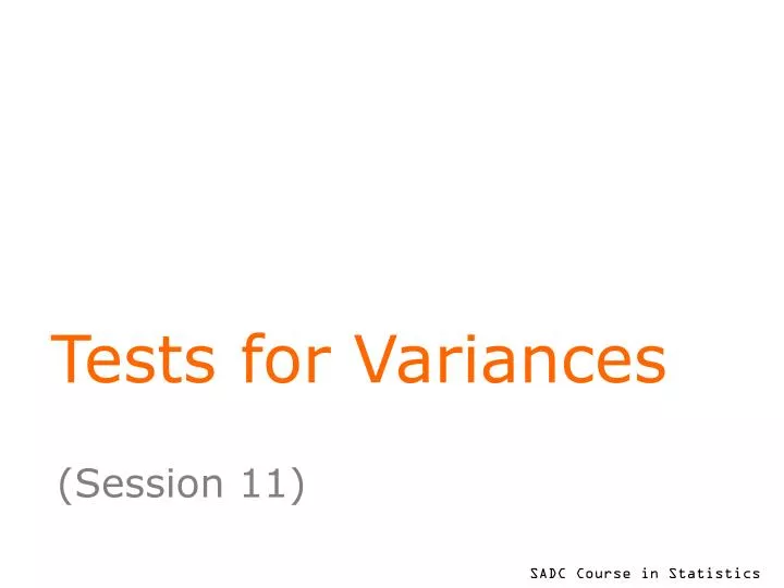 tests for variances