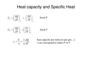 Heat capacity and Specific Heat