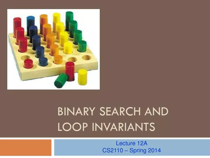 binary search and loop invariants