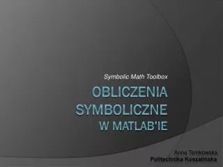symbolic math toolbox