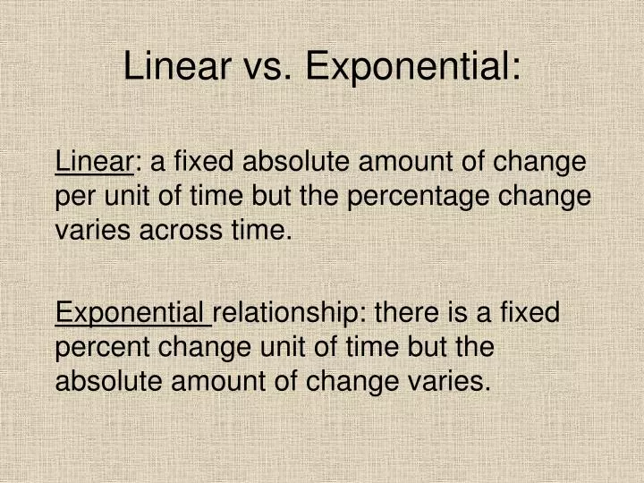 linear vs exponential