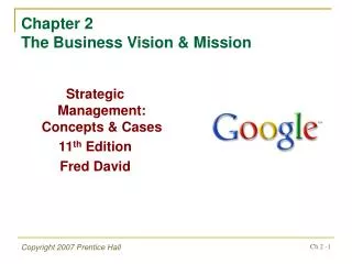 Chapter 2 The Business Vision &amp; Mission