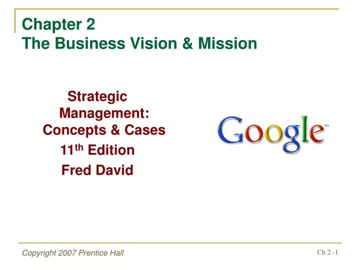 chapter 2 the business vision mission