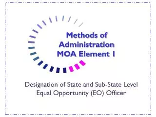Methods of Administration MOA Element 1