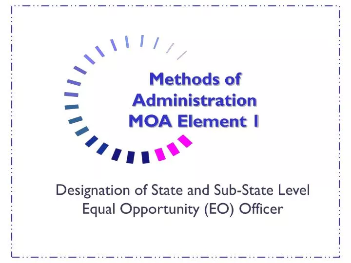 methods of administration moa element 1
