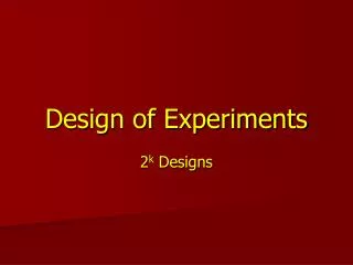 Design of Experiments