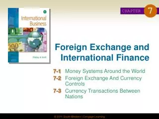 Foreign Exchange and International Finance