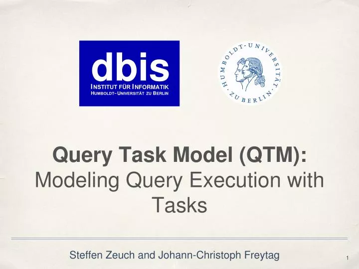 query task model qtm modeling query execution with tasks