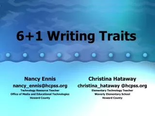 6+1 Writing Traits