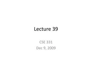 Lecture 39