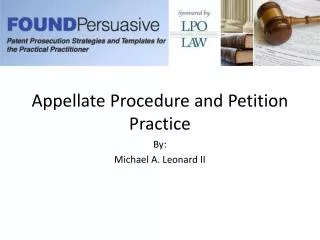 Appellate Procedure and Petition Practice