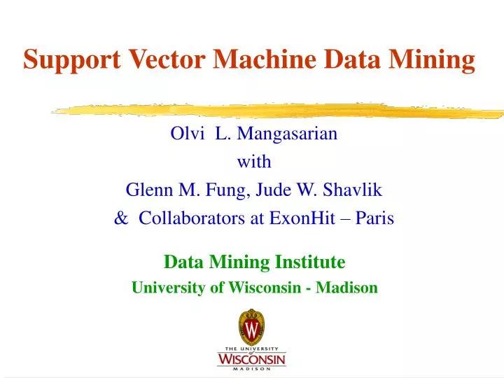 support vector machine data mining