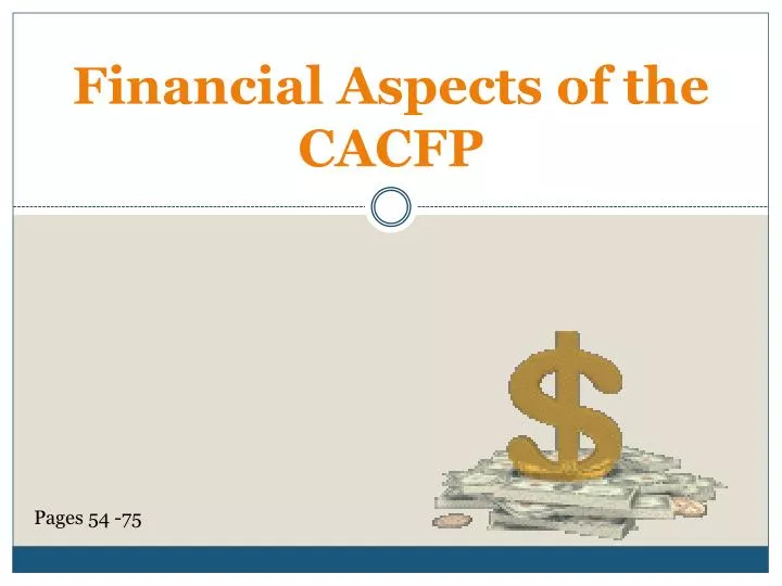 financial aspects of the cacfp