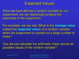 Expected Values