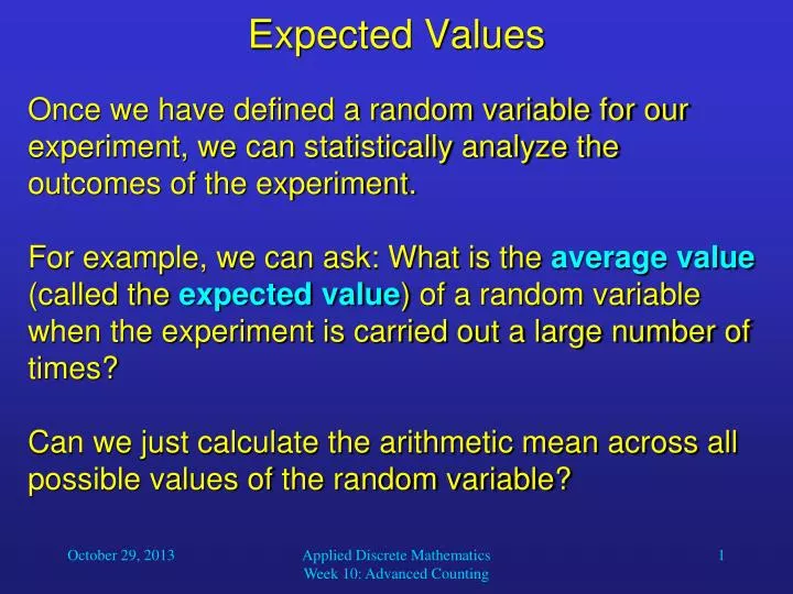 expected values