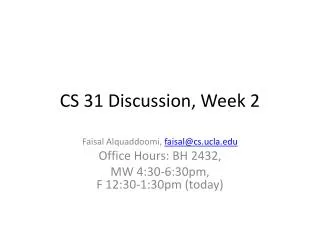 CS 31 Discussion, Week 2