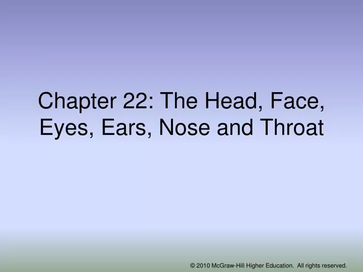 chapter 22 the head face eyes ears nose and throat