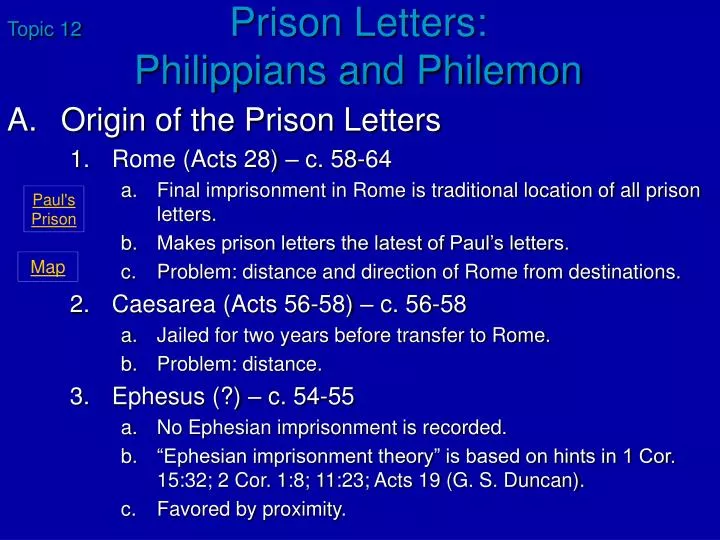 topic 12 prison letters philippians and philemon
