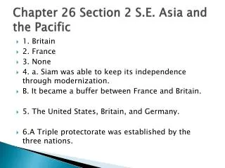 Chapter 26 Section 2 S.E. Asia and the Pacific