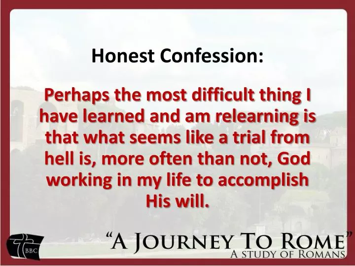 honest confession