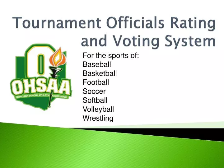 tournament officials rating and voting system