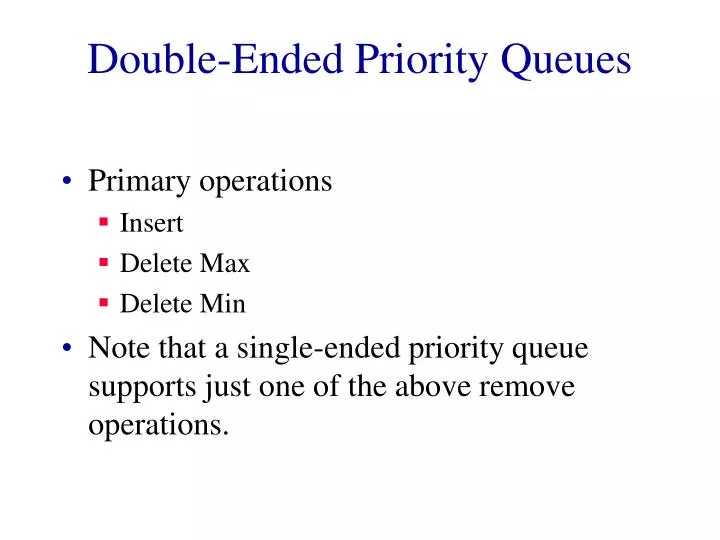 double ended priority queues