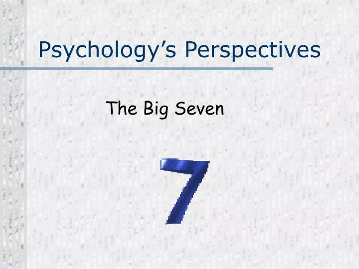 psychology s perspectives