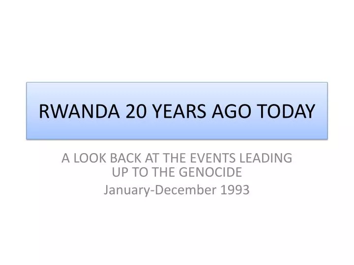 rwanda 20 years ago today