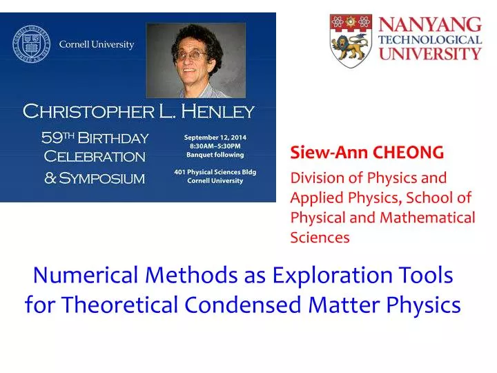 numerical methods as exploration tools for theoretical condensed matter physics