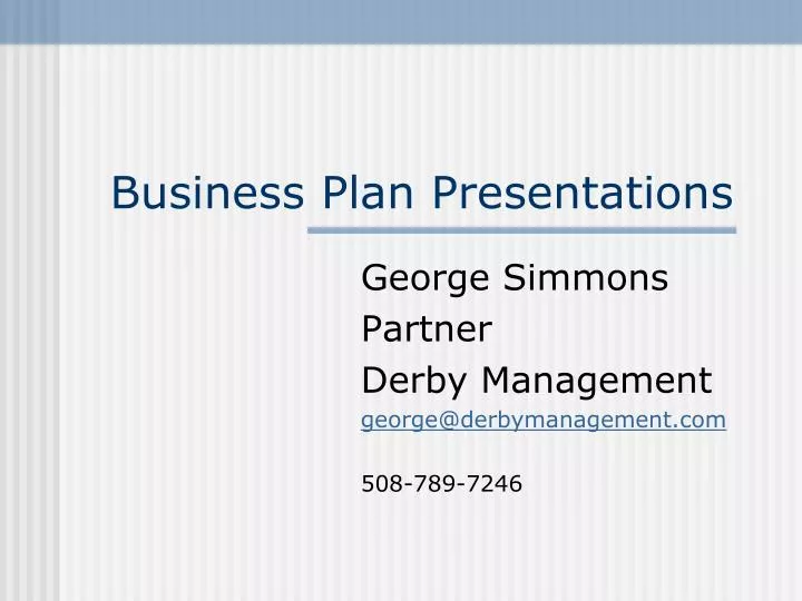 business plan presentations