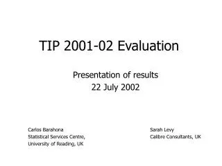 TIP 2001-02 Evaluation