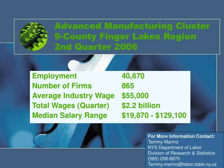 advanced manufacturing cluster 9 county finger lakes region 2nd quarter 2006